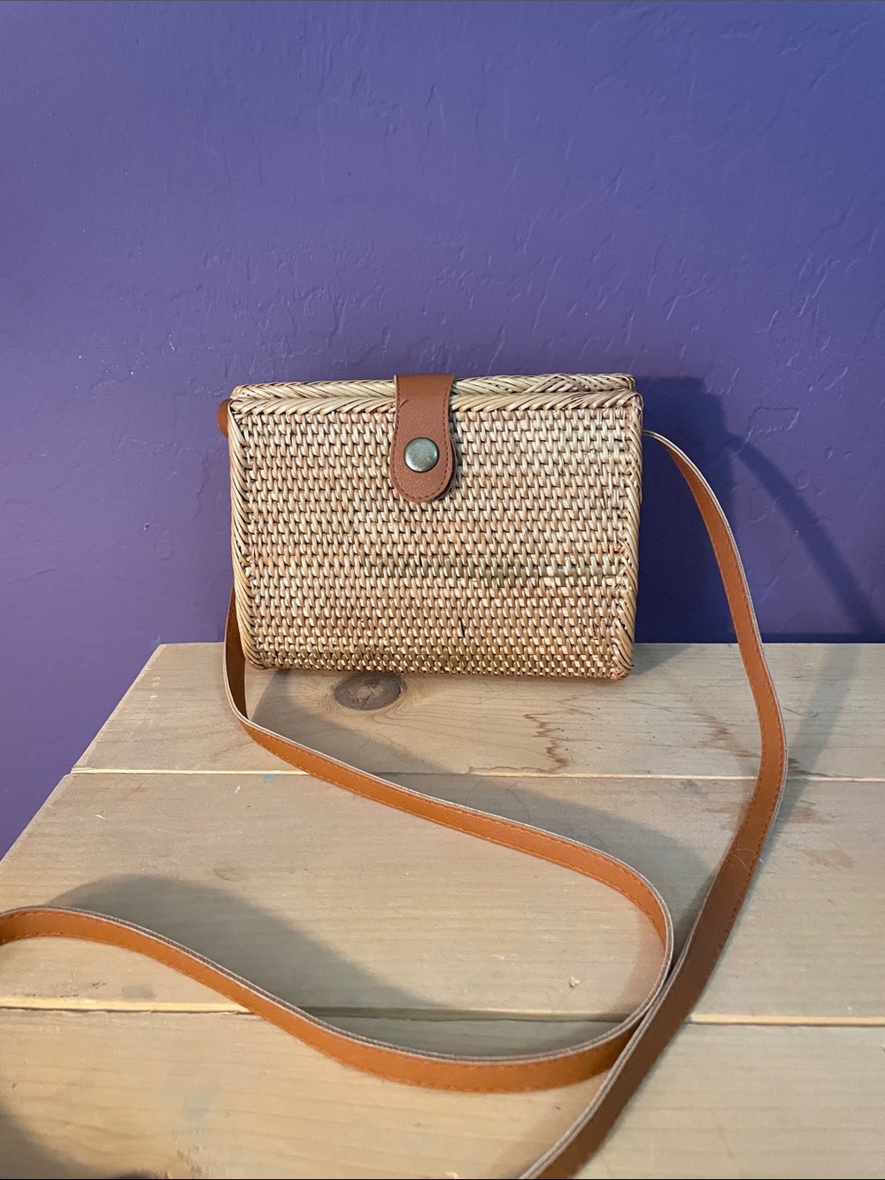 Woven Straw Crossbody Bag